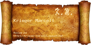 Krieger Marcell névjegykártya